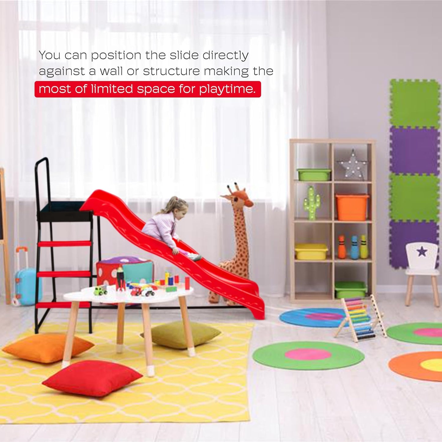 Trampoline Step N Slide | Fun Indoor & Outdoor Ladder and Wave Slide Set �� Perfect for Round or Rectangle Trampolines with or Without Net