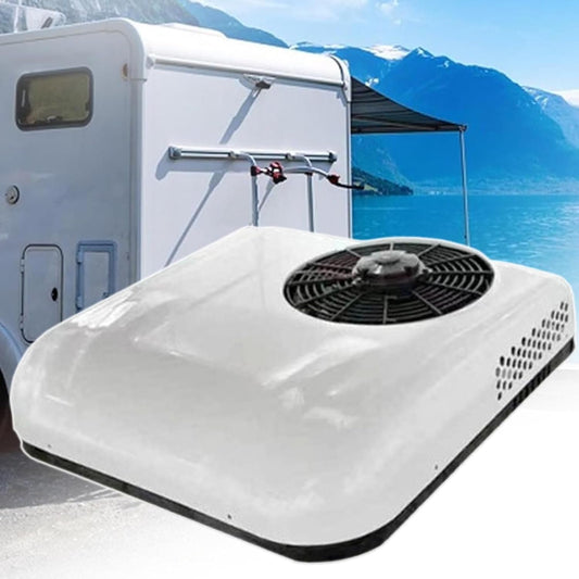 12v 24v Rv Air Conditioner Ultra-Quiet Ac, Easy Install Non-Ducted Rooftop Unit-Cooling/Cooling+Heating, for Campers, Rvs and Travel Trailers,WhiteCool+Heat12v