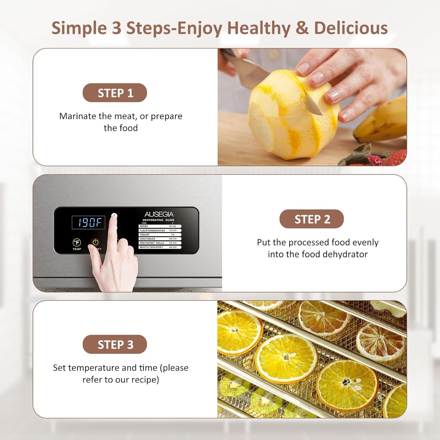 Commercial Large 12 Trays Food Dehydrator, Usable Area up to 22.67ft, 1200W Full Stainless Steel Dryer Machine, up to 190�� Temperature, for Meat, Fruit, Veggies, Beef, Herbs, Pet Foods