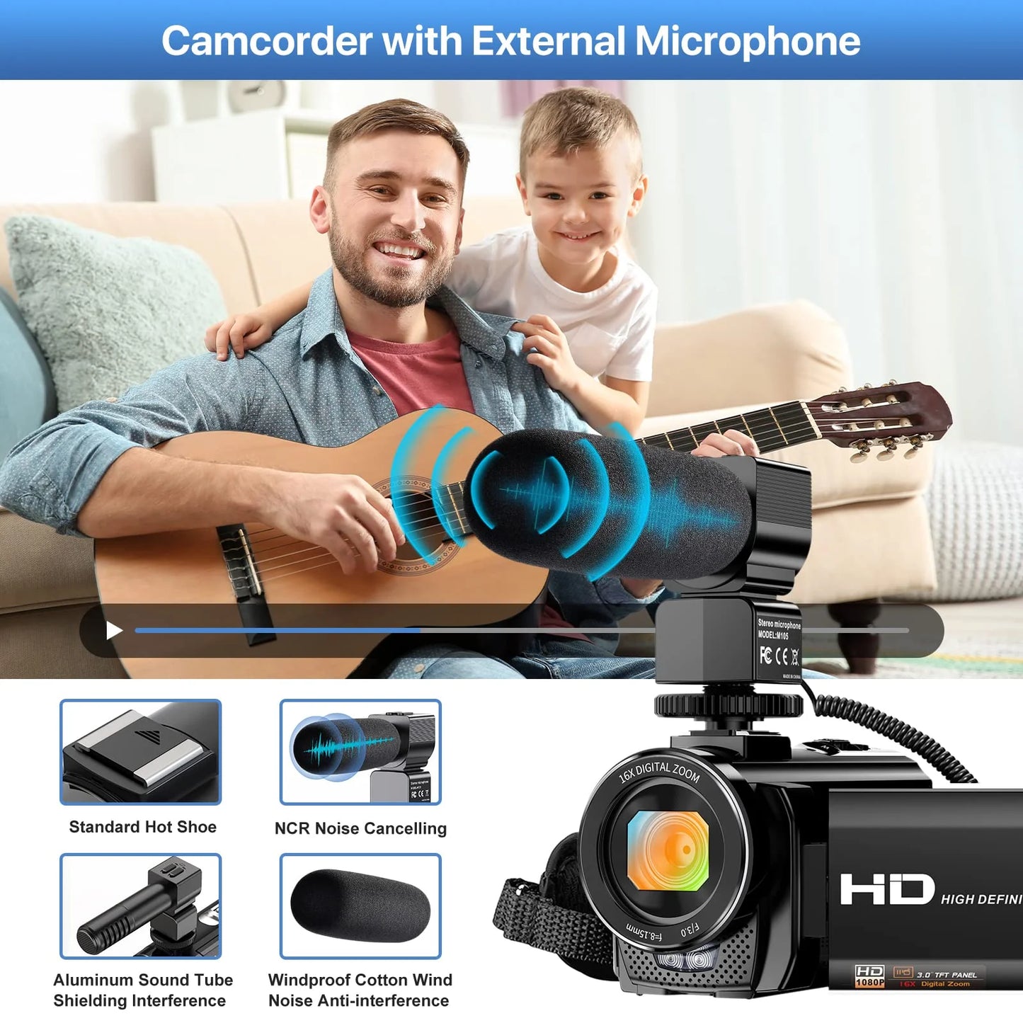 Video Camera Vlogging Camera Recorder FHD 1080P