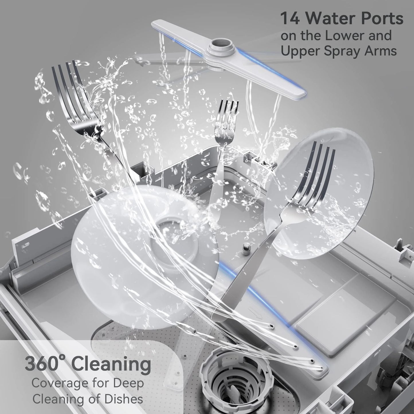 Countertop Dishwasher With 5-Liter Built-in Water Tank
