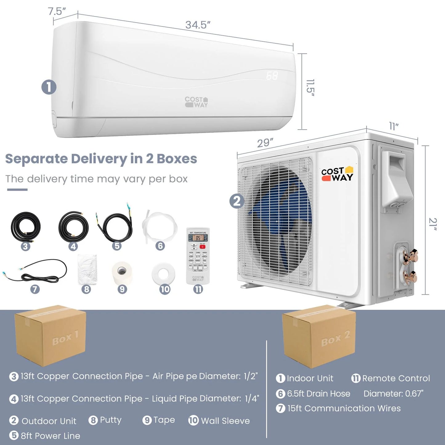 12000BTU Mini Split Air Conditioner& Heater