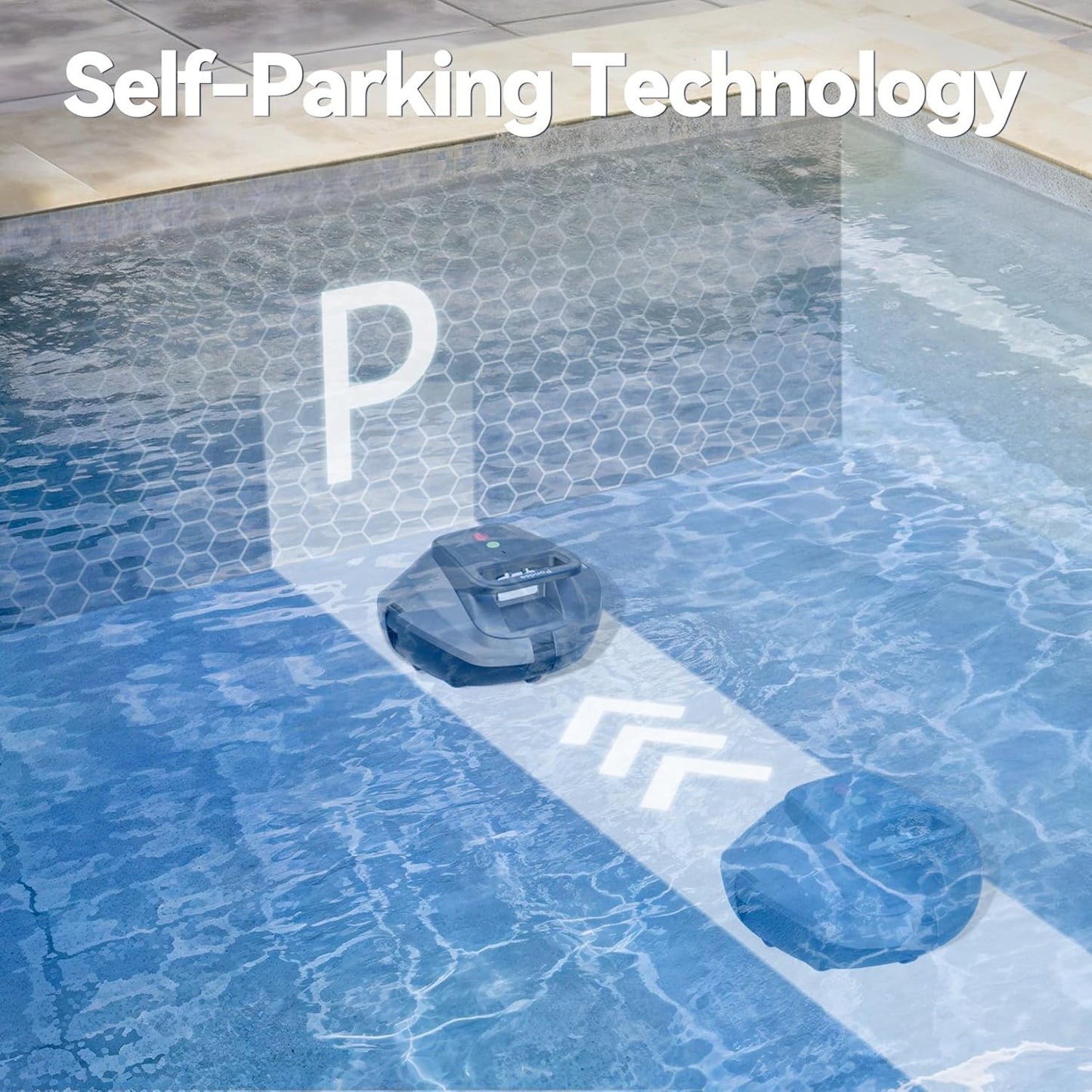 X1 Robotic Pool Vacuum, Cordless Pool Cleaner with 120 Mins Runtime, Auto-Parking, 2.5h Fast Charging, Ideal for Above Ground Pool and Flat-Bottom Inground Pools up to 850 sq.ft