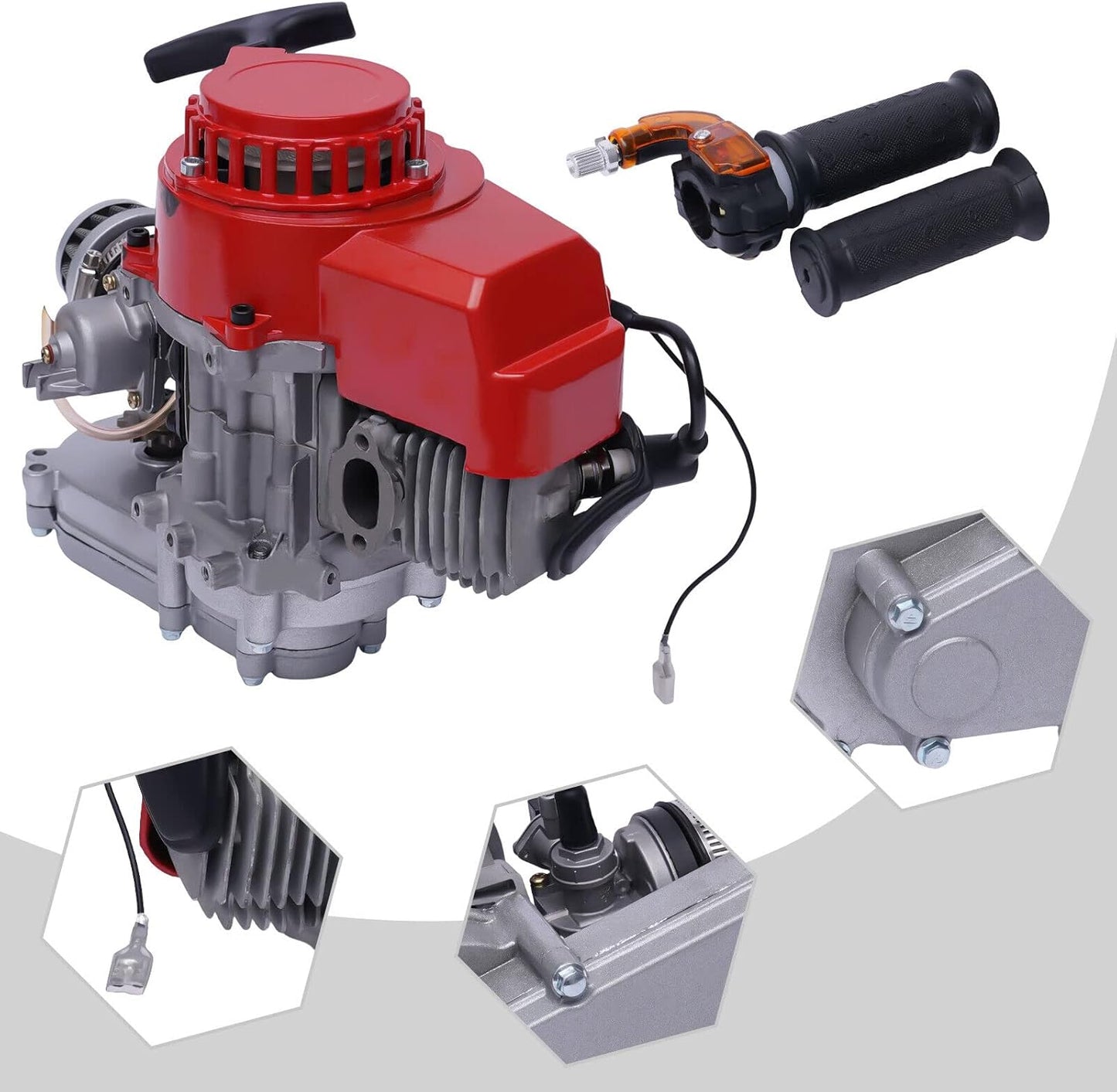 150CC 4 Stroke Engine Motor, Gy6 Single Cylinder Complete Engine Kit for 110cc-150cc Atvs and Go Karts and 11" Long Box Engine Size Scooters High-Flow Oil Pump CVT Carburetor Top Mount