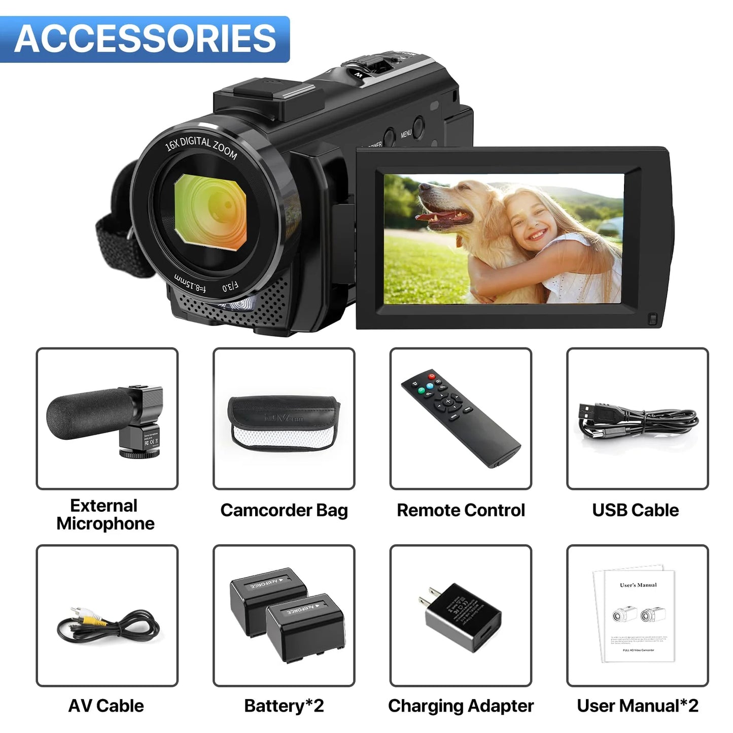 Video Camera Vlogging Camera Recorder FHD 1080P