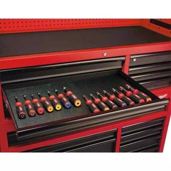 Reviews for Milwaukee 46 in. 16-Drawer Steel Tool Chest Combo and Rolling Cabinet Set, Textured Red and Black Matte
