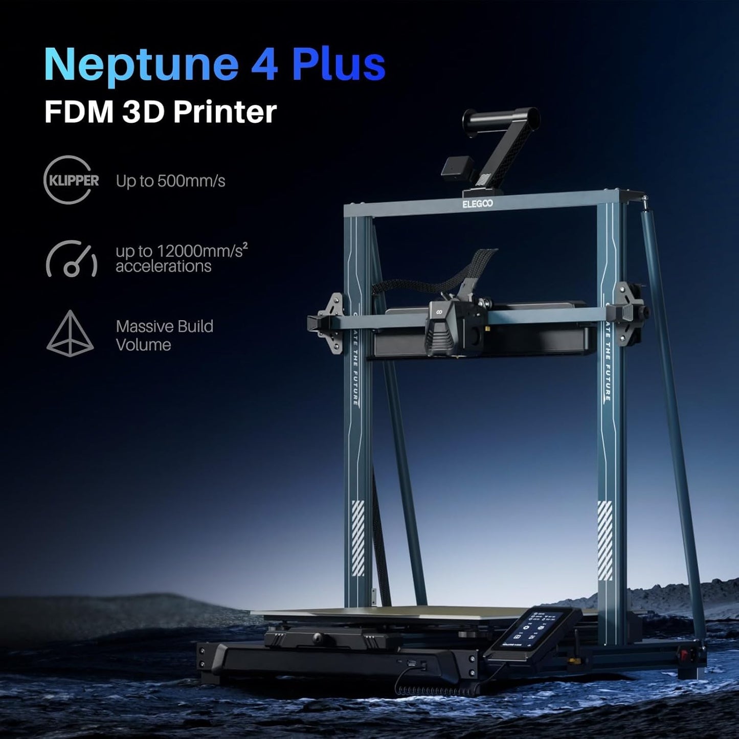 Printer with Auto Bed Leveling, Dual-Gear Direct Extruder, Dual Lead Screw Drive, Removable Capacitive Screen, 8.85x8.85x11in Large Printing Size