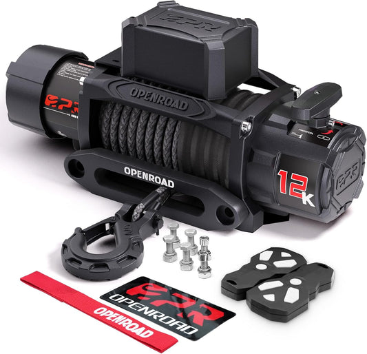 13,500-pound recovery winch, equipped with synthetic rope and 2 wireless remote controllers - IP68 waterproof 12-volt electric winch, suitable for jeeps, sport utility vehicles, trucks and trailers - Zebra Series 3S