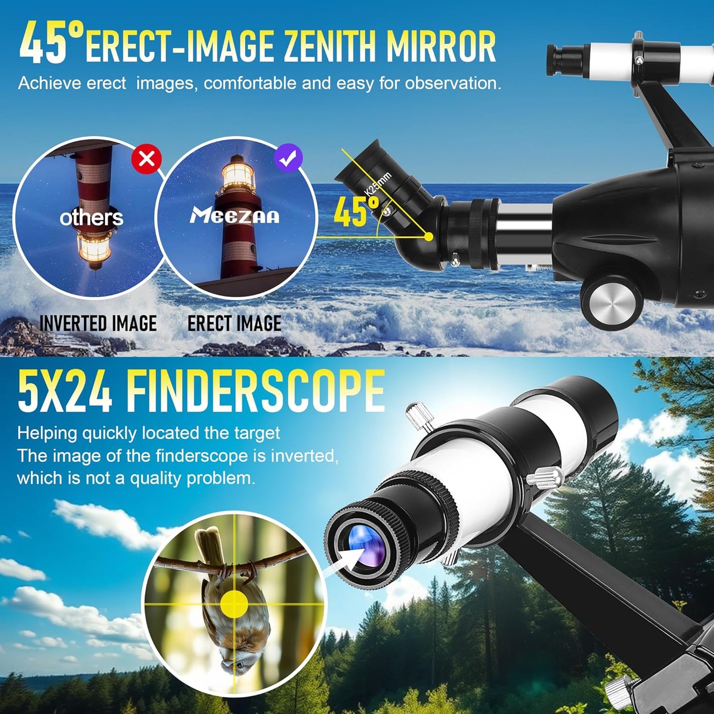 Telescope, Telescope for Adults High Powered Professional, 90mm Aperture 800mm Refractor Telescopes for Astronomy Beginners Fully Multi-Coated with AZ Mount Tripod & Phone Adapter & Carry Bag