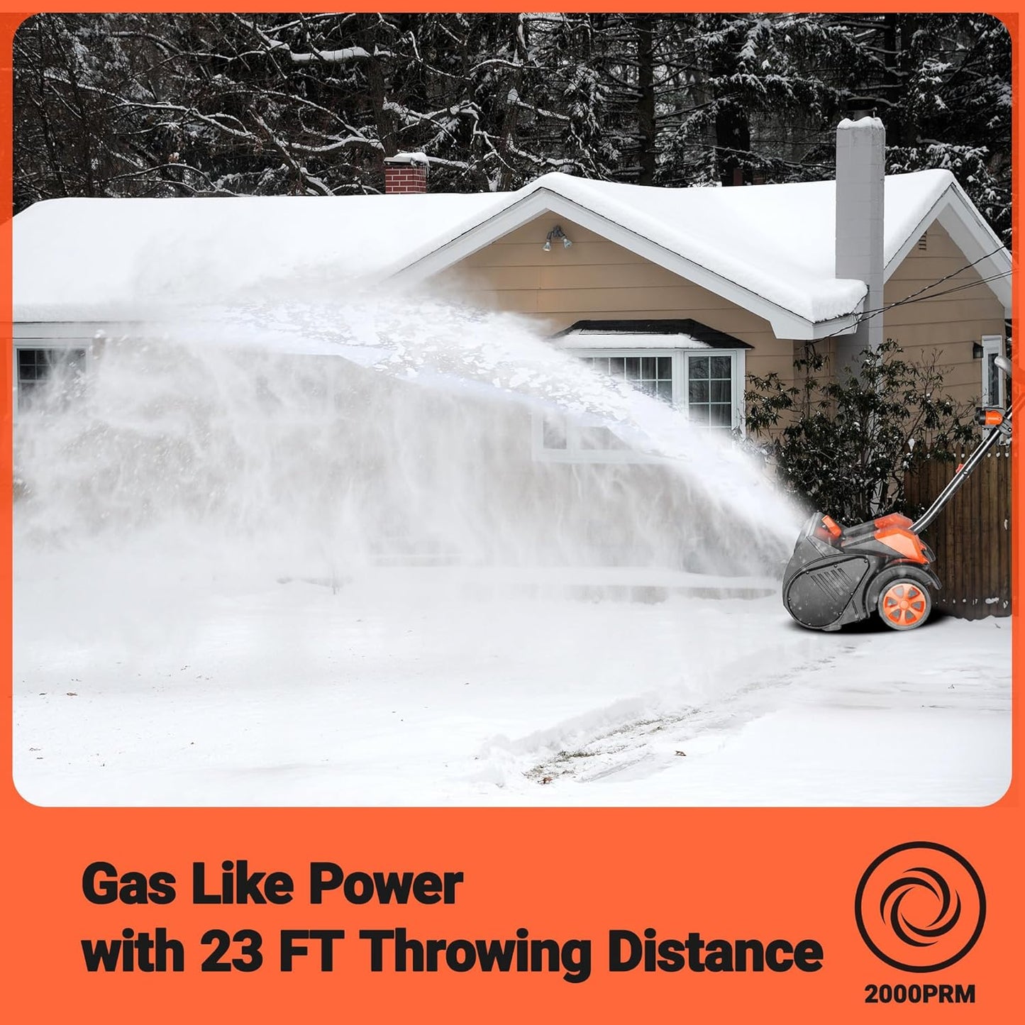 Cordless Snow Shovel with Wheels, 48V | 16-Inch | 4-Ah Brushless Cordless Snow Blower, Battery Snow Blower with Directional Plate & LED Lights (2 * 24V Battery & Dual Quick Charger Included)