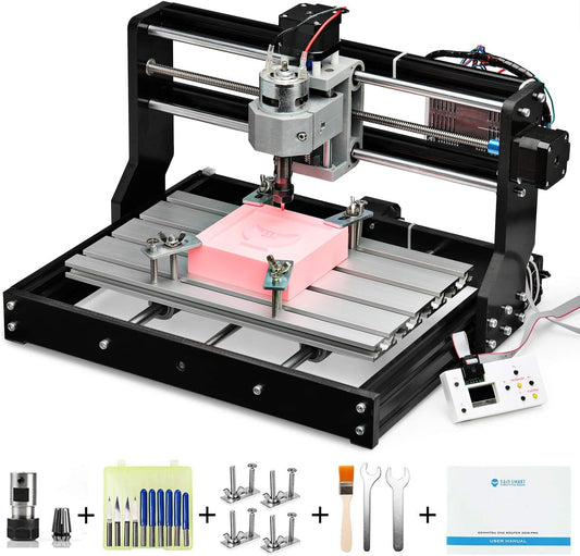 Router Kit GRBL Control 3 Axis Plastic Acrylic PCB PVC Wood Carving Milling Engraving Machine with Offline Controller, XYZ Working Area 300 x 180 x 45mm