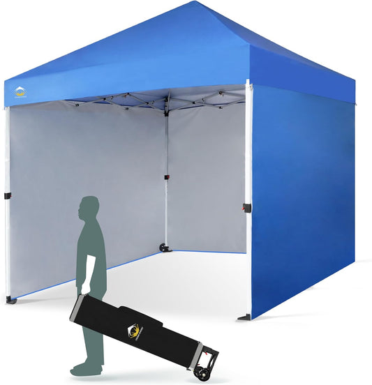 10X10 Comercial Instant Canopy Pop Up Tent with Center Lock (10x10 with 4 Sidewalls, Grey)