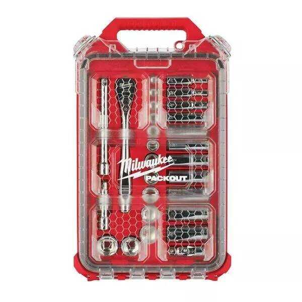 15 IN. PACKOUT BACKPACK AND 3/8 IN. DRIVE SAE RATCHET AND SOCKET MECHANICS TOOL SET WITH PACKOUT CASE (28-PIECE)