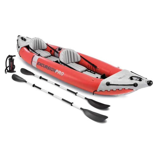 2 Person Vinyl Inflatable Kayak with Aluminum Oars