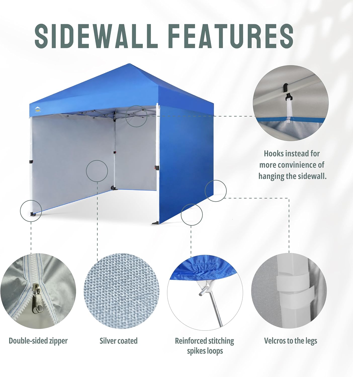 10X10 Comercial Instant Canopy Pop Up Tent with Center Lock (10x10 with 4 Sidewalls, Grey)