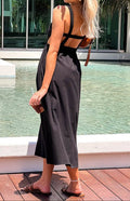 Aero Noir Strappy Back Midi