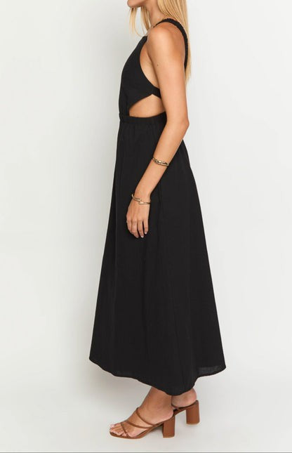Aero Noir Strappy Back Midi