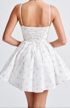 Analeigh White Floral Corset Mini