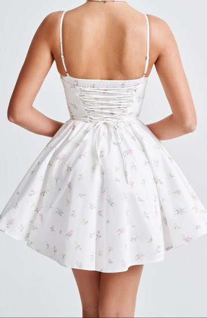 Analeigh White Floral Corset Mini