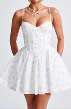 Analeigh White Floral Corset Mini
