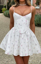 Analeigh White Floral Corset Mini