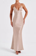 Delphine Champagne Halter Maxi