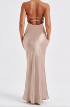 Delphine Champagne Halter Maxi