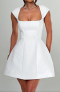 Lena Ivory Cap-Sleeve Mini Dress
