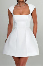 Lena Ivory Cap-Sleeve Mini Dress
