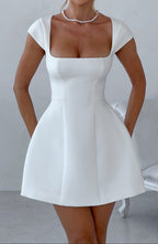 Lena Ivory Cap-Sleeve Mini Dress