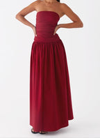 Marotta Merlot Ruched Maxi Dress