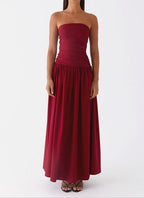 Marotta Merlot Ruched Maxi Dress