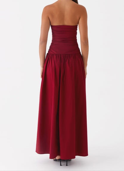Marotta Merlot Ruched Maxi Dress