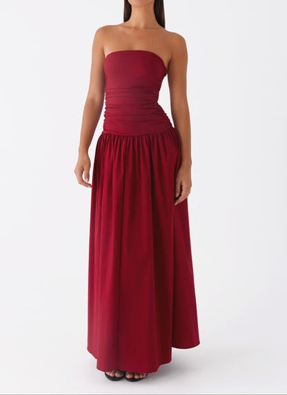Marotta Merlot Ruched Maxi Dress