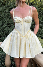 Phoebe Lemon Broderie Corset Mini