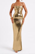 Talisa Gold Cowl-Back Maxi