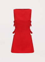 Valentina Red Buckle Cut-Out Mini Dress